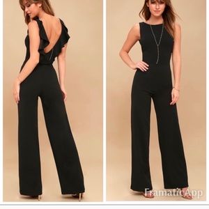 Lulus enamored black jumpsuit large